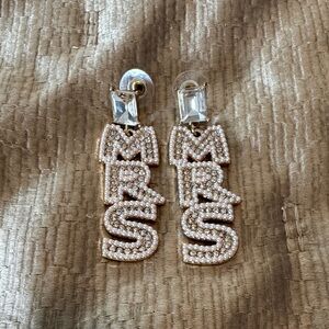 Elegant Gold 'MRS' Earrings